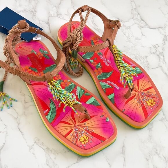 FARM Rio FLORAL PIETRA Multicolor Beaded Sandals - Picture 3 of 5